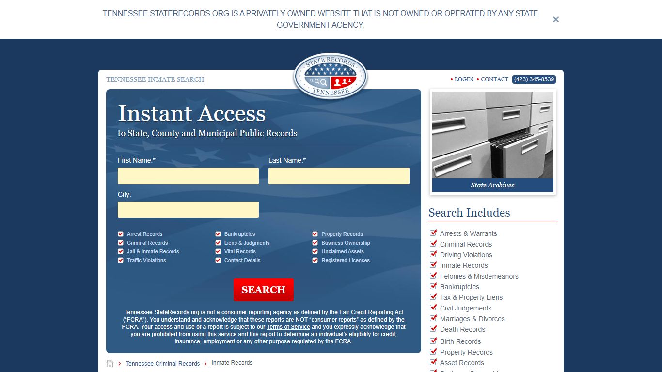 Tennessee Inmate Search | StateRecords.org