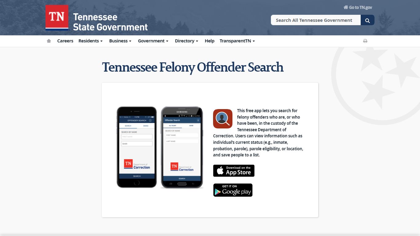 Tennessee Felony Offender Search - TN.gov
